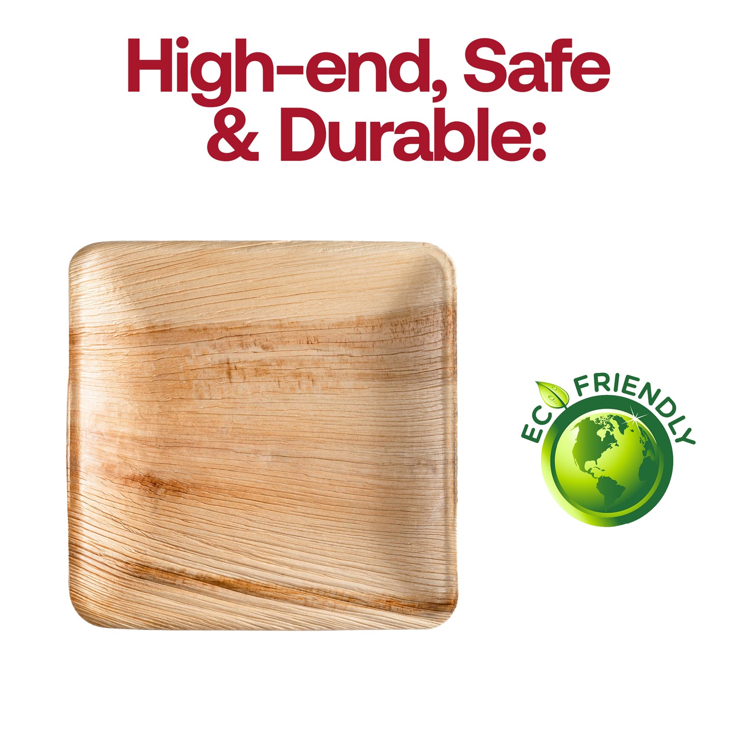 Square Palm Leaf Disposable Eco-Friendly Dinner Plates (10")