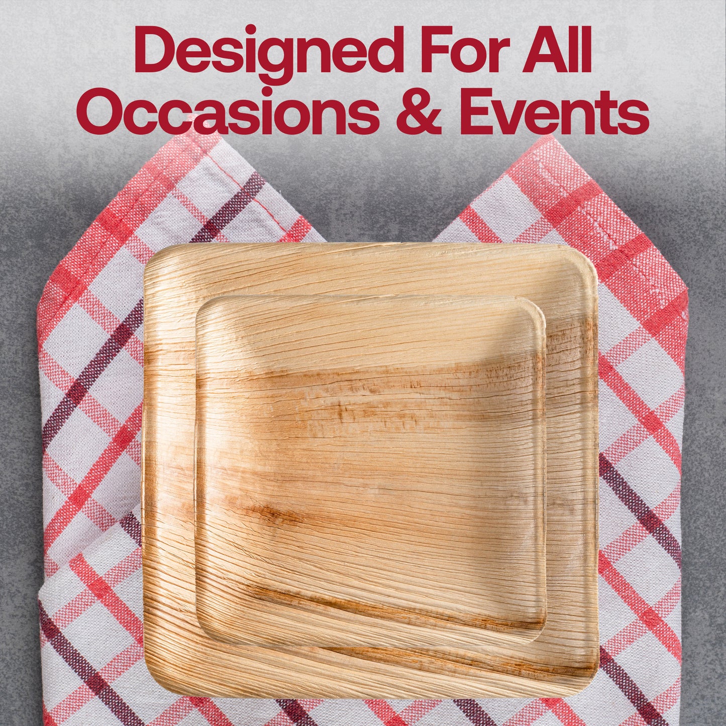 Square Palm Leaf Disposable Eco-Friendly Dinner Plates (10")