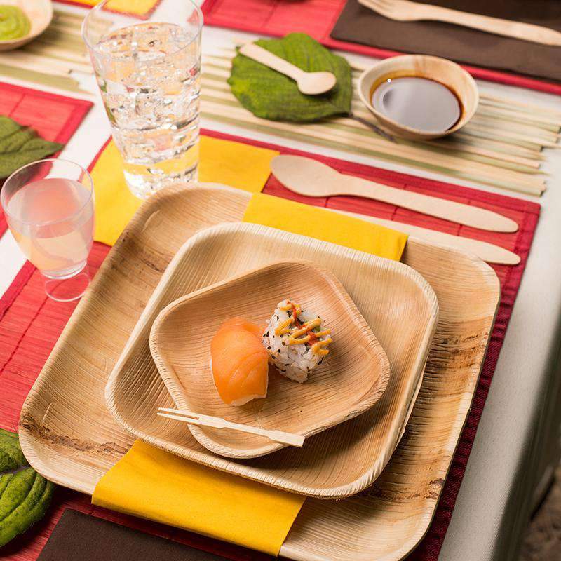 Square Palm Leaf Disposable Eco-Friendly Dinner Plates (10")