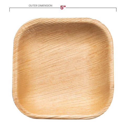 Square Palm Leaf Disposable Eco-Friendly Pastry Plates (5