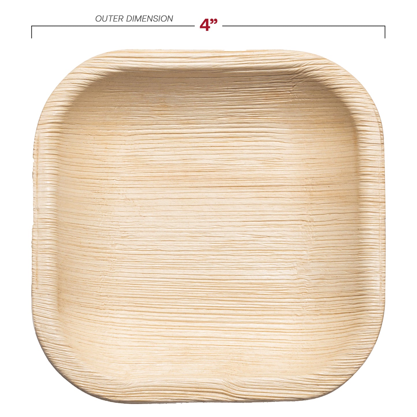 Square Palm Leaf Disposable Eco Friendly Pastry Plates (4")