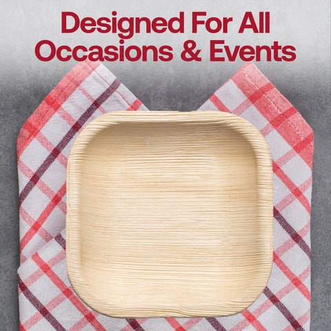 Square Palm Leaf Disposable Eco Friendly Pastry Plates (4