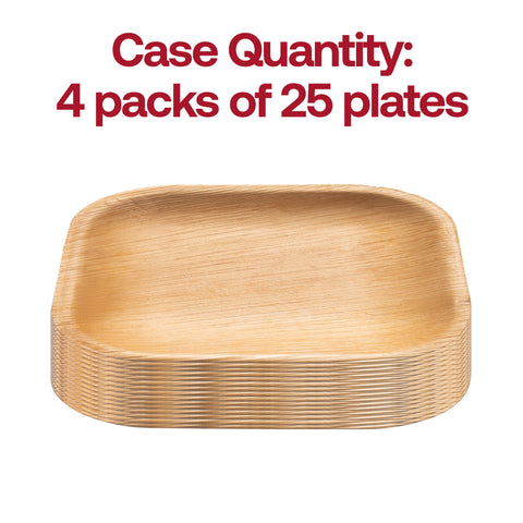 Square Palm Leaf Disposable Eco-Friendly Pastry Plates (5