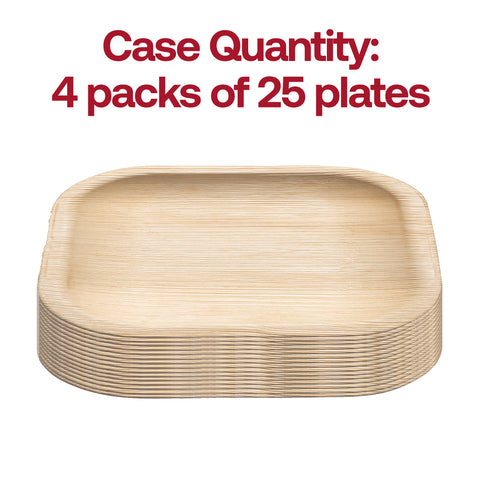Square Palm Leaf Disposable Eco Friendly Pastry Plates (4