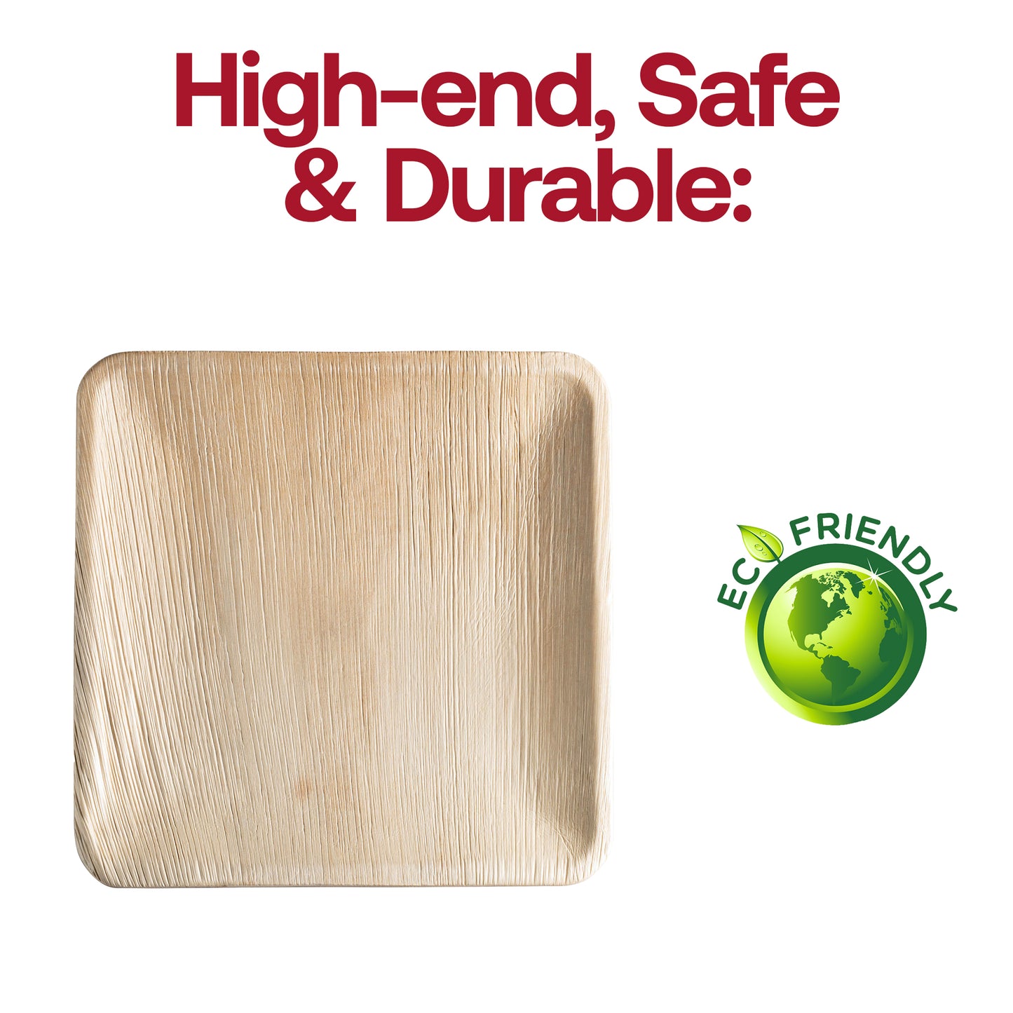 Square Palm Leaf Disposable Eco-Friendly Platters (11")
