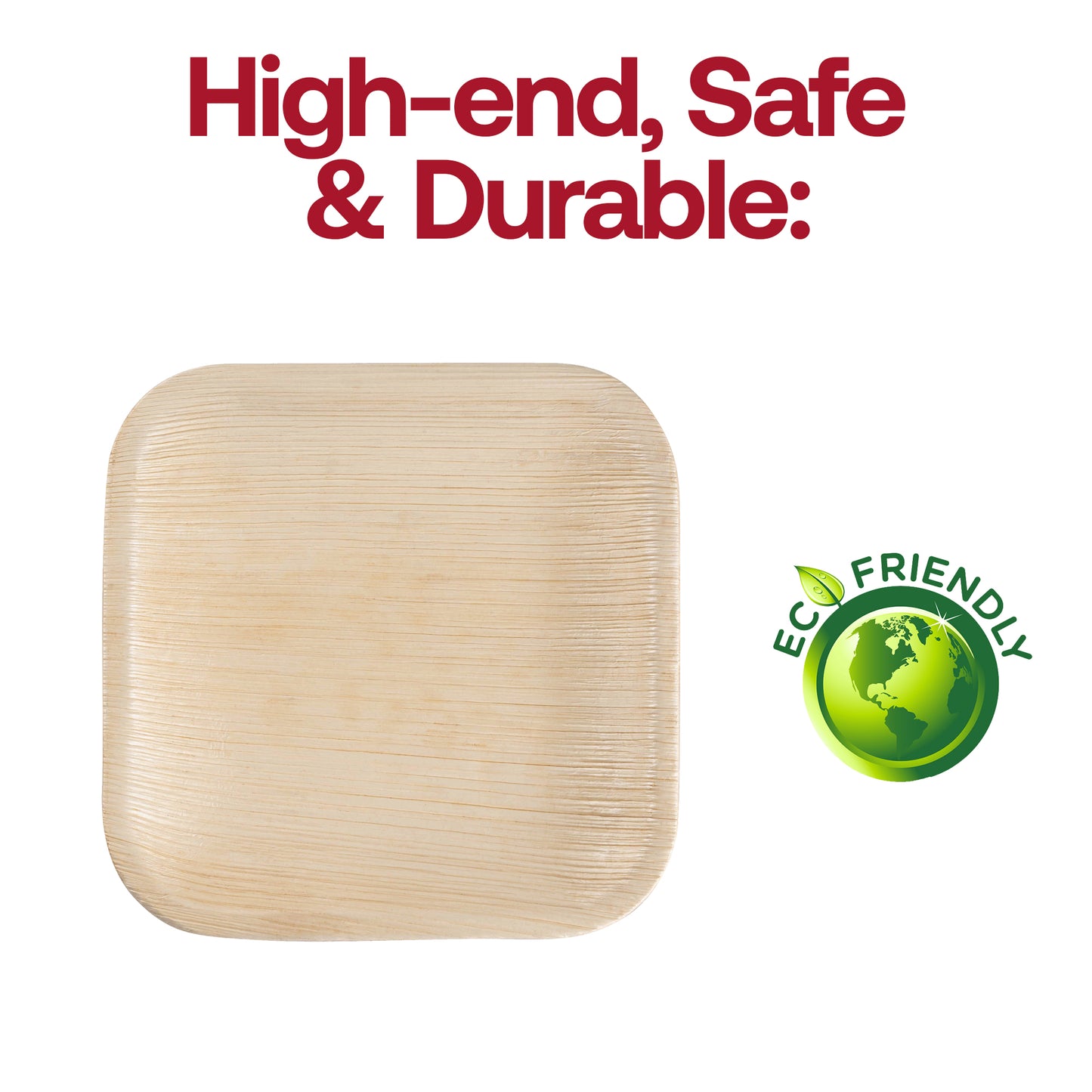Square Palm Leaf Eco Friendly Disposable Salad Plates (7")