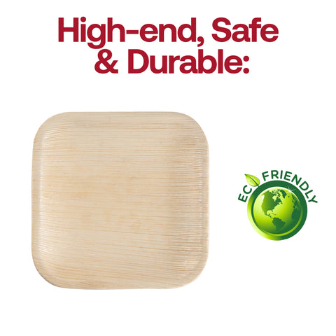 Square Palm Leaf Eco Friendly Disposable Salad Plates (7