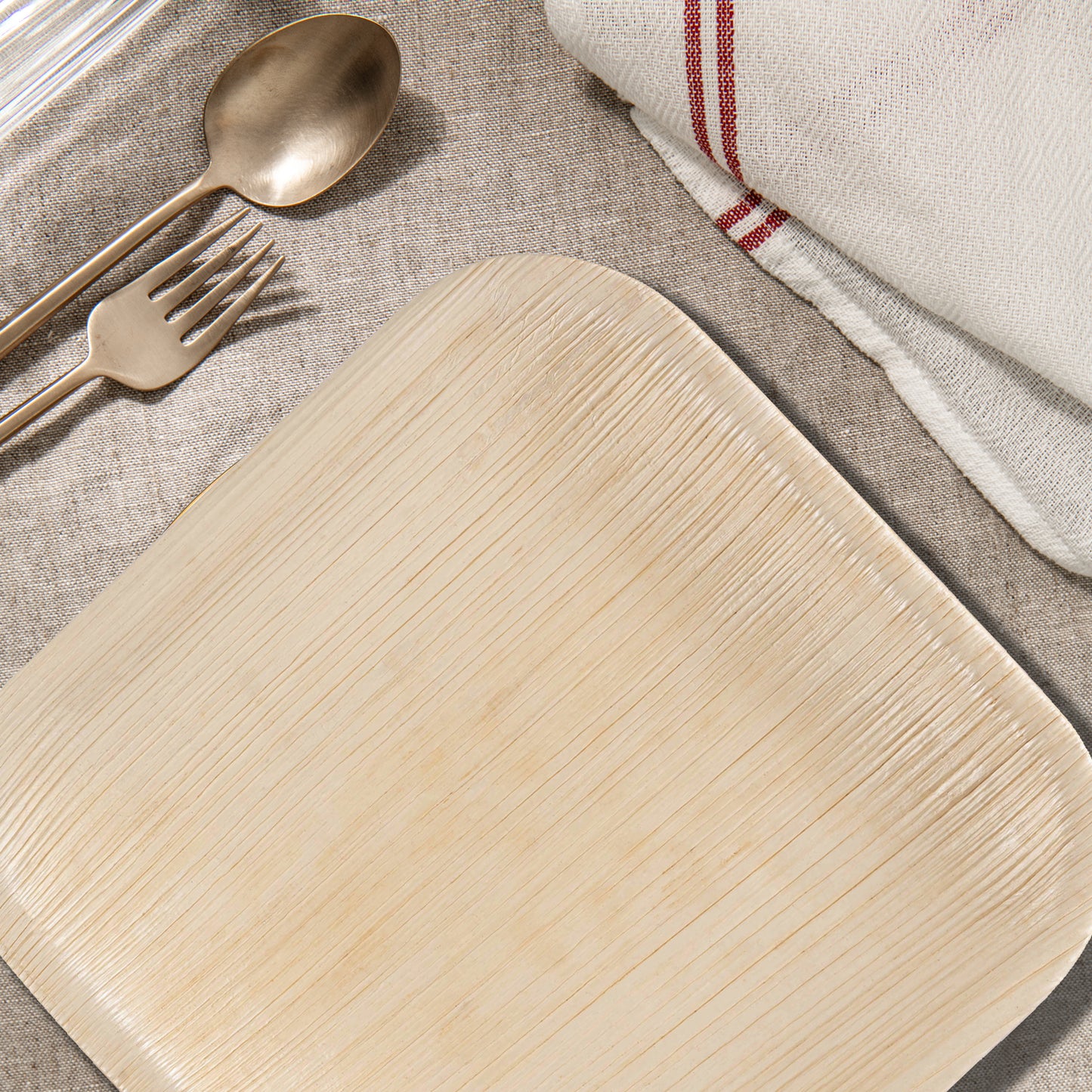 Square Palm Leaf Eco Friendly Disposable Salad Plates (7")