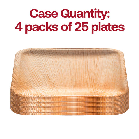 Square Palm Leaf Disposable Eco Friendly Appetizer/Salad Plates (6