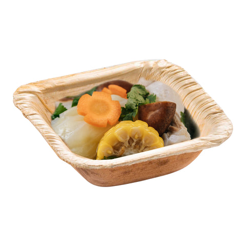 Square Palm Leaf Eco-Friendly Disposable Mini Bowls (3 oz.)
