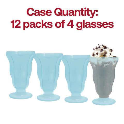 15 oz Transparent Blue Milkshake Plastic Cups