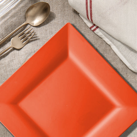 Tropical Coral Square Disposable Plastic Cake Plates (6.5