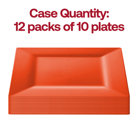 Tropical Coral Square Disposable Plastic Cake Plates (6.5