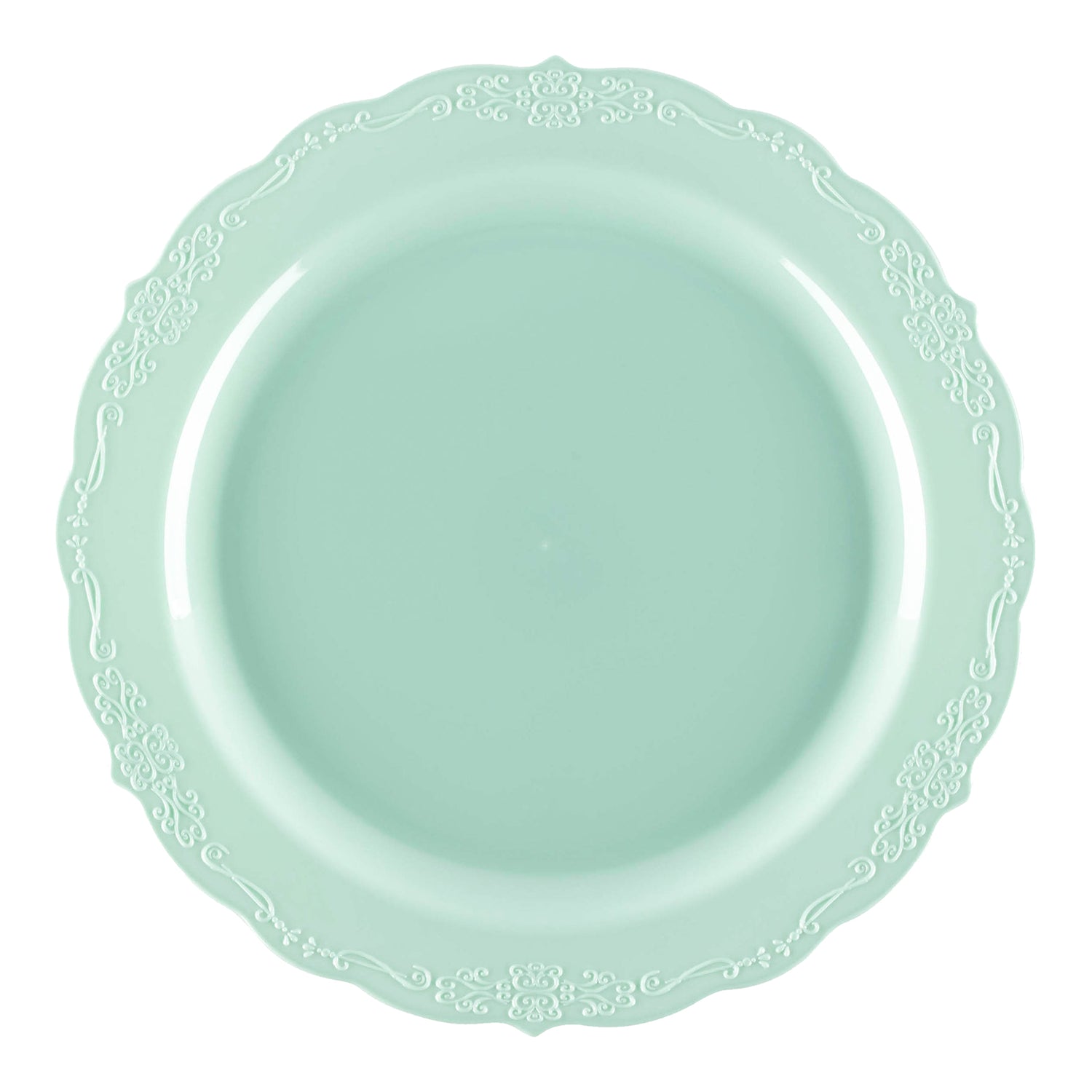 Turquoise Vintage Round Disposable Plastic Appetizer/Salad Plates (7.5") | The Kaya Collection