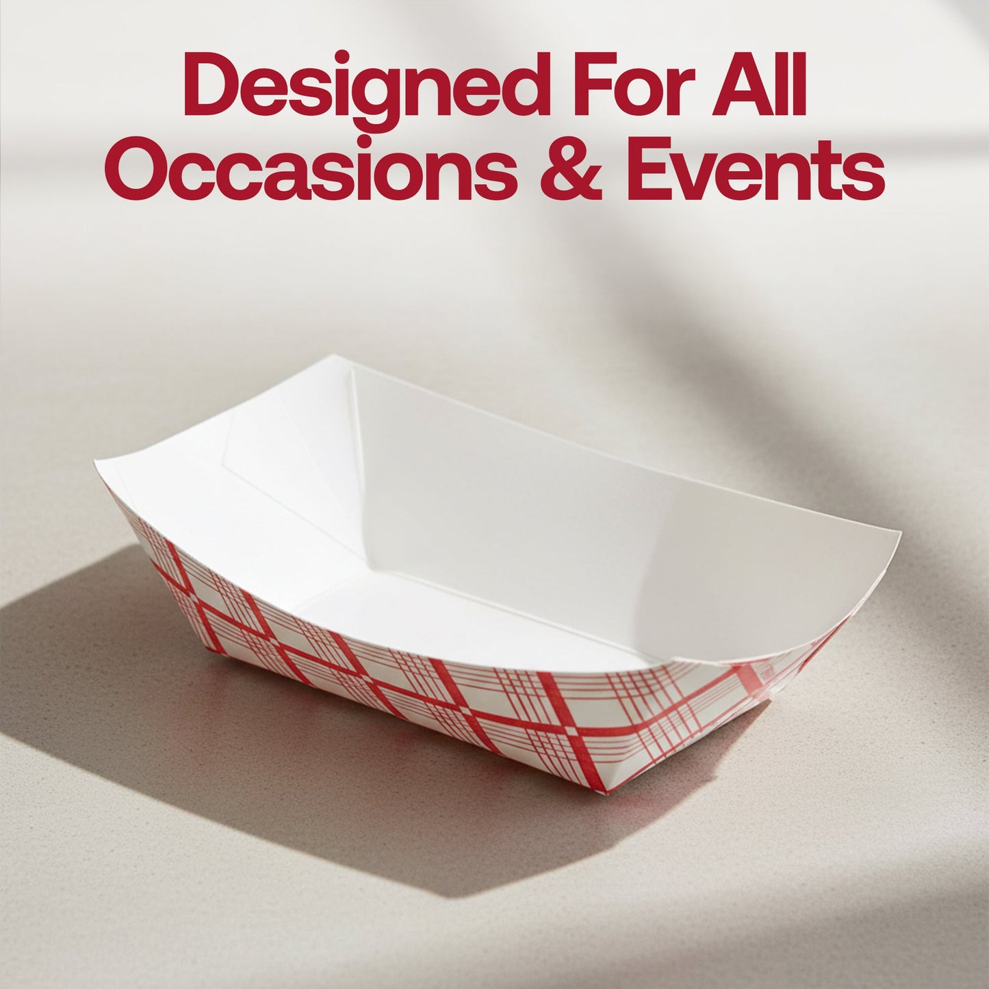 2 lb Red Plaid Paper Food Trays