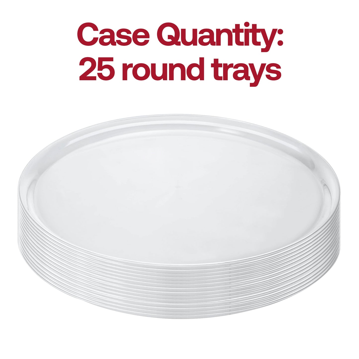 18" Clear Round Plastic Trays