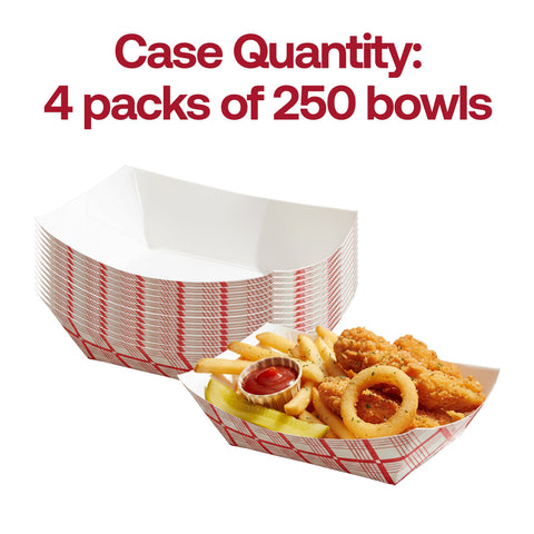 2 lb Red Plaid Paper Food Trays