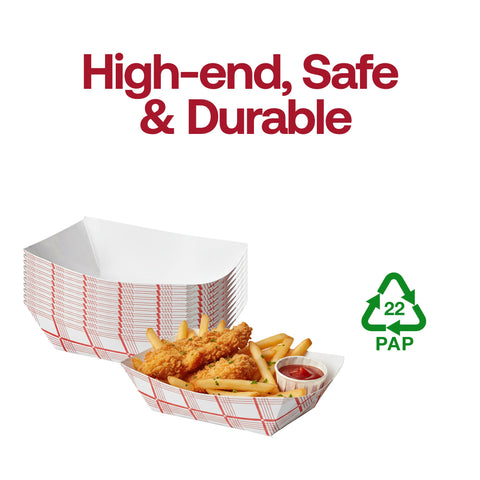 4 oz Red Plaid Paper Food Trays