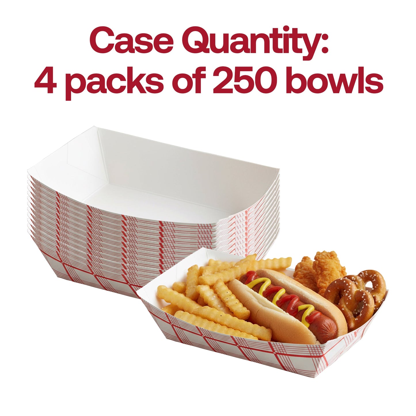 6 oz Red Plaid Paper Food Trays