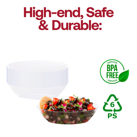 ½ Gallon Clear Oval Luau Bowl