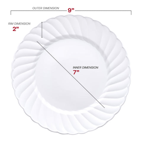 White Flair Plastic Buffet Plates (9