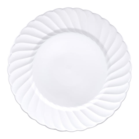 White Flair Plastic Buffet Plates (9