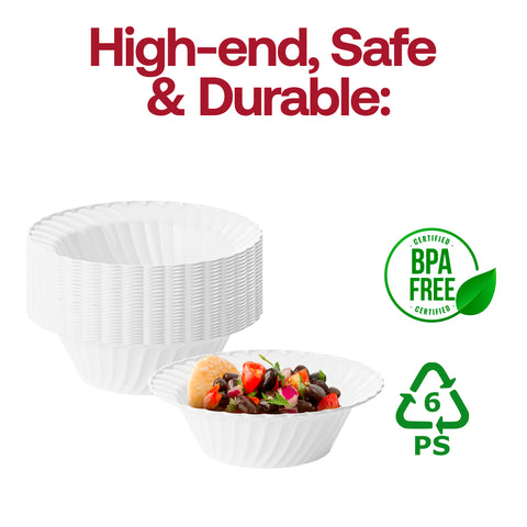 White Flair Plastic Dessert Bowls (5 oz.) BPA | The Kaya Collection