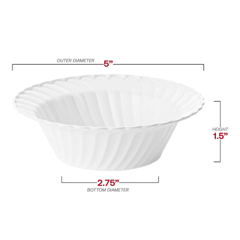 White Flair Plastic Dessert Bowls (5 oz.) Dimension | The Kaya Collection