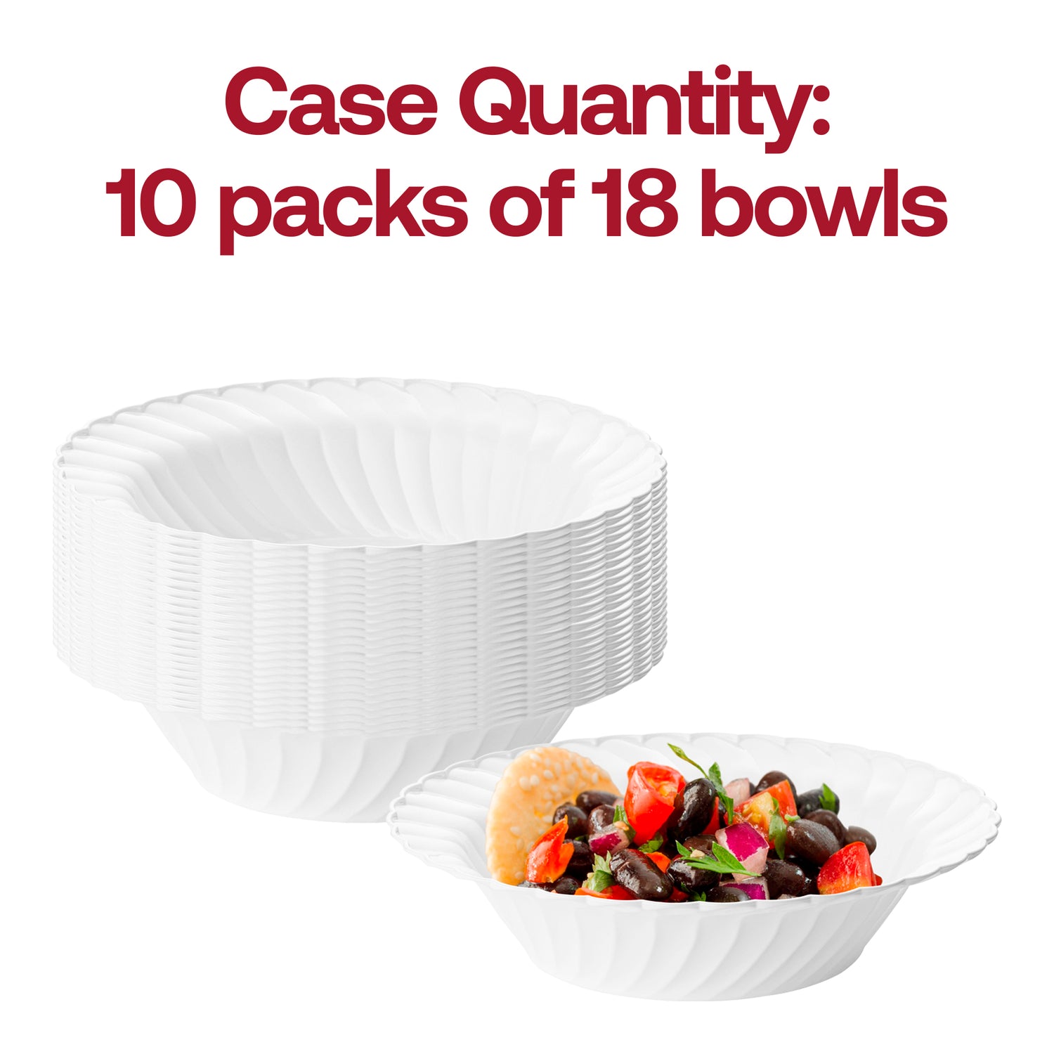 White Flair Plastic Soup Bowls (12 oz.) Quantity | The Kaya Collection
