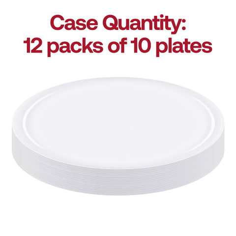 White Flat Round Disposable Plastic Appetizer/Salad Plates (8.5