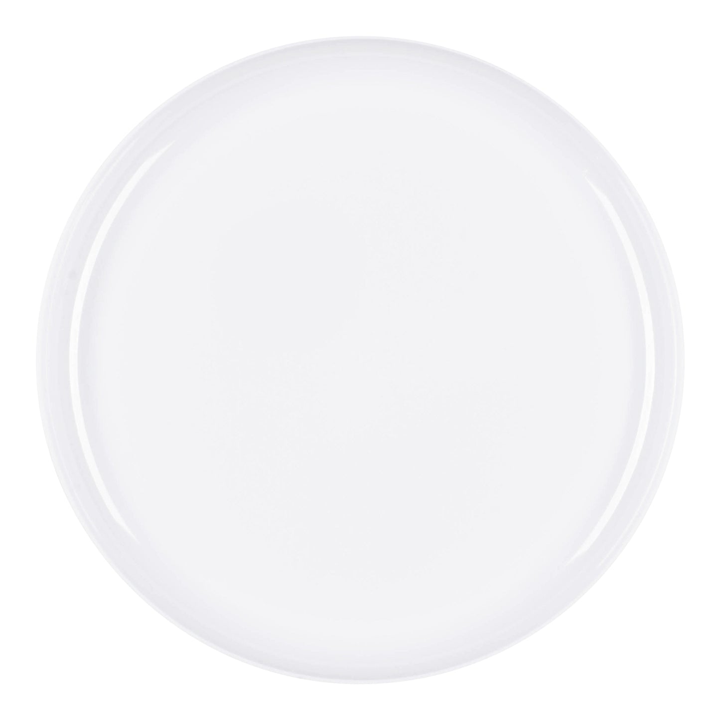 White Flat Round Disposable Plastic Dinner Plates (10") | The Kaya Collection