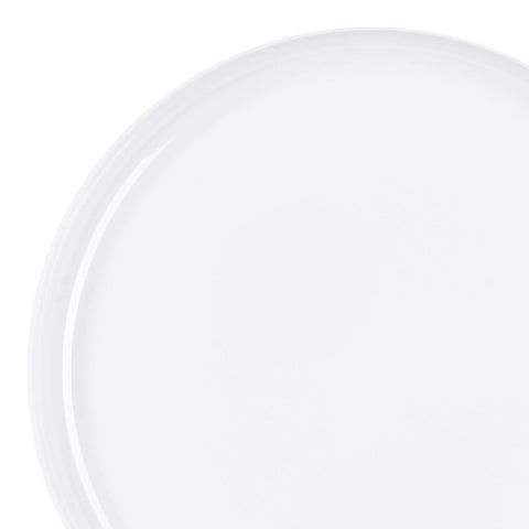 White Flat Round Disposable Plastic Dinner Plates (10