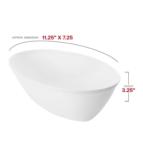 White Oval Disposable Plastic Serving Bowls (2 qt.)