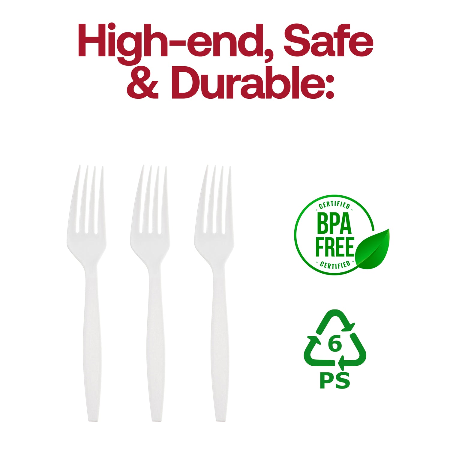 White Plastic Disposable Forks BPA | The Kaya Collection