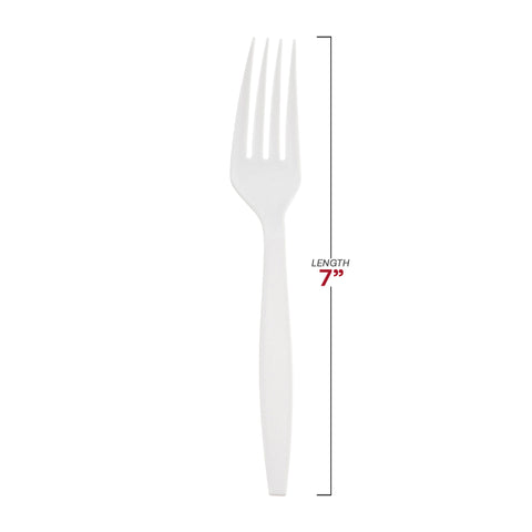 White Plastic Disposable Forks Dimension | The Kaya Collection