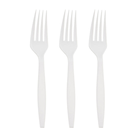 White Plastic Disposable Forks Secondary | The Kaya Collection