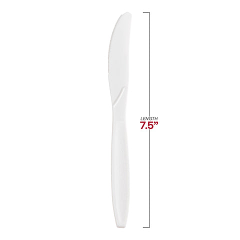 White Plastic Disposable Knives Dimension | The Kaya Collection