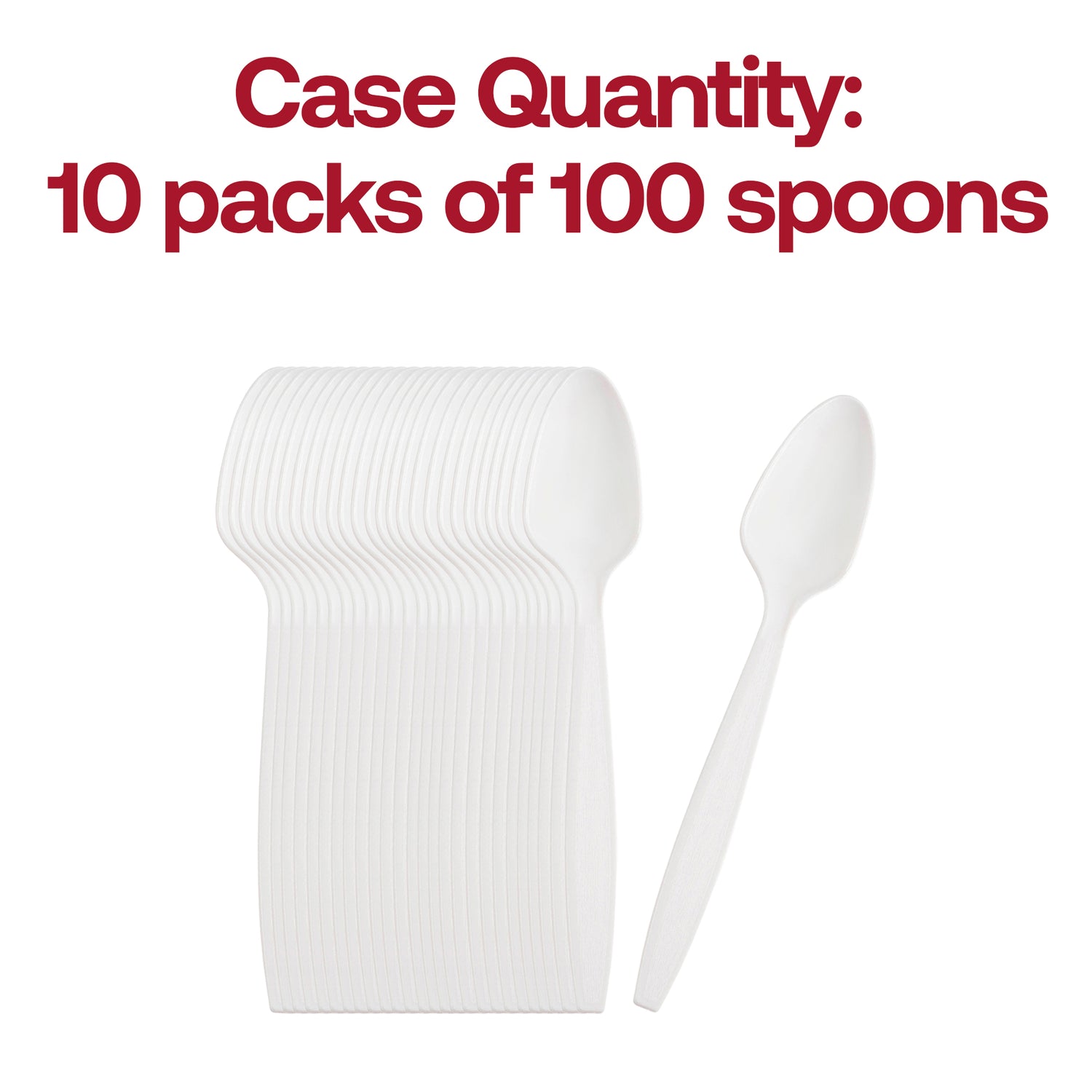 White Plastic Disposable Spoons Quantity | The Kaya Collection