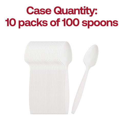 White Plastic Disposable Spoons Quantity | The Kaya Collection