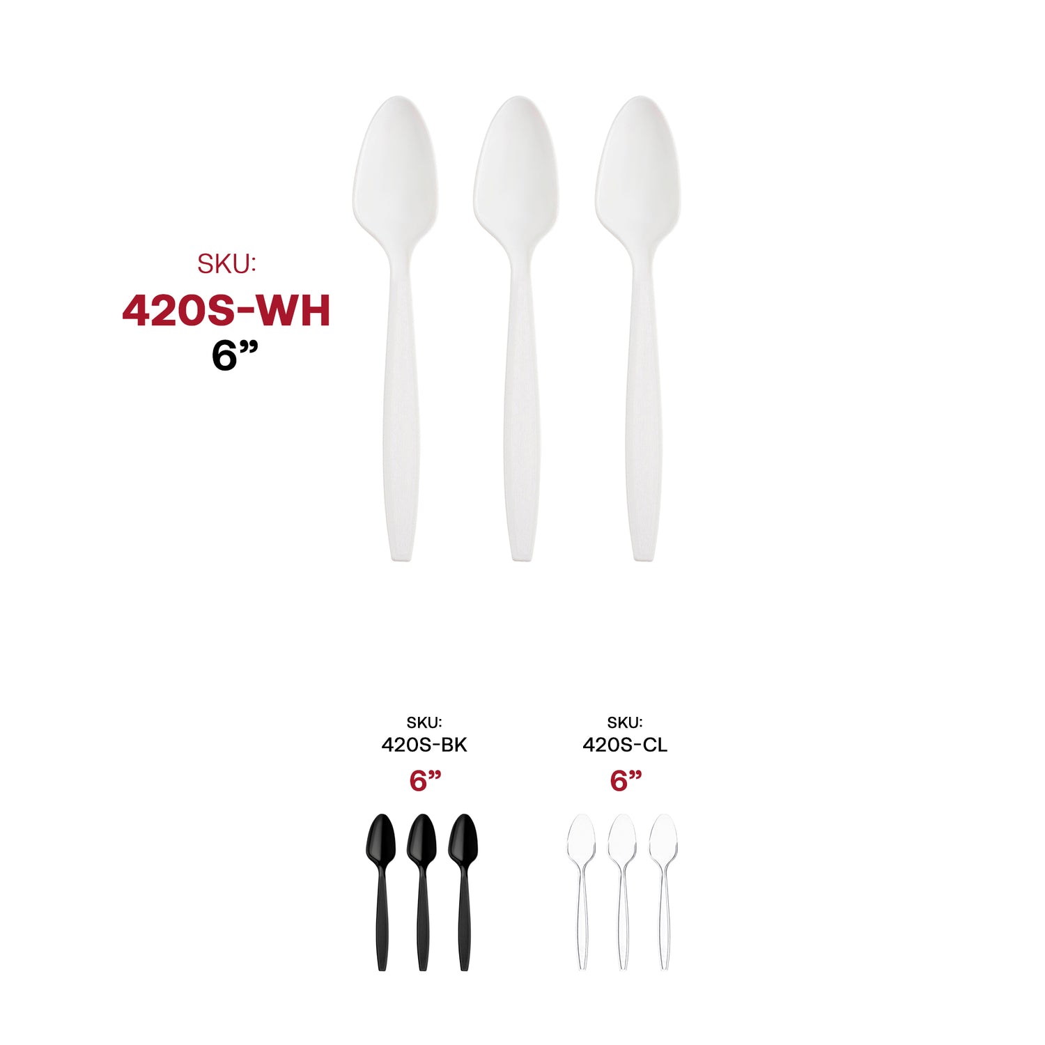 White Plastic Disposable Spoons SKU | The Kaya Collection