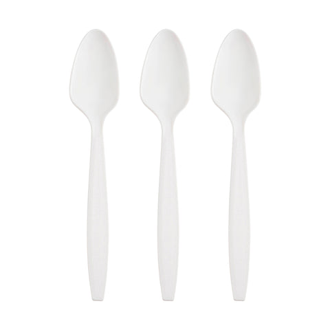 White Plastic Disposable Spoons Secondary | The Kaya Collection
