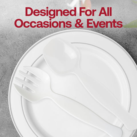 White Plastic Serving Forks