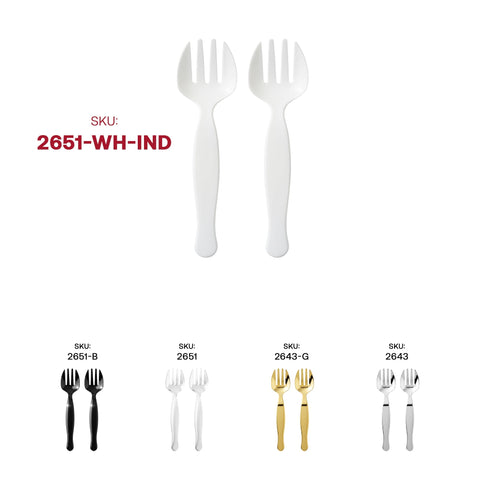 White Plastic Serving Forks