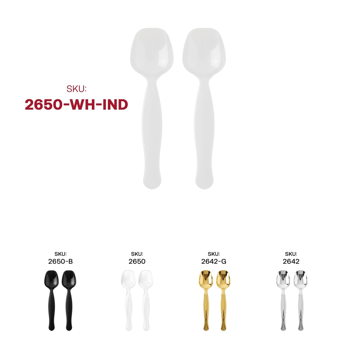 White Plastic Serving Spoons