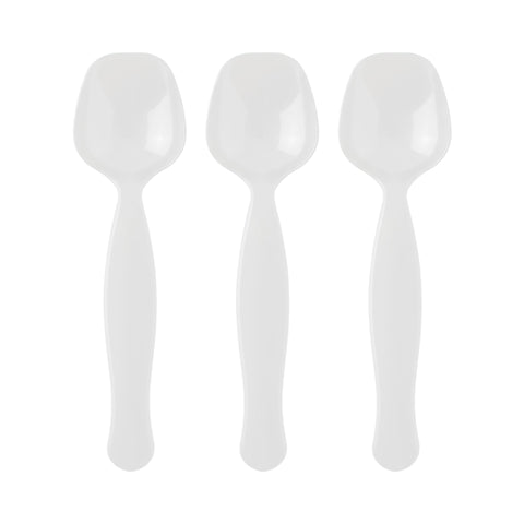 White Plastic Serving Spoons