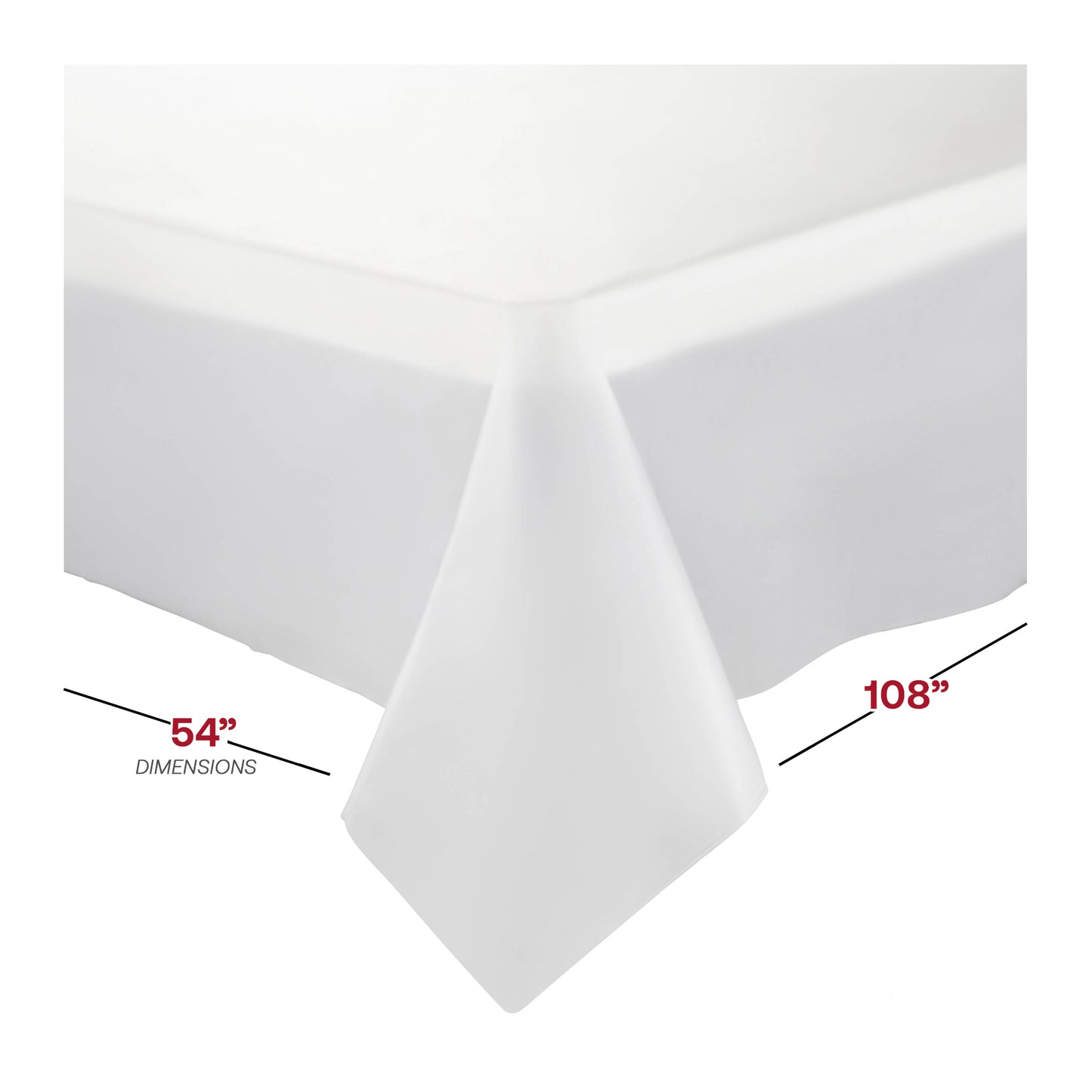White Rectangular Plastic Tablecloths (54" x 108")