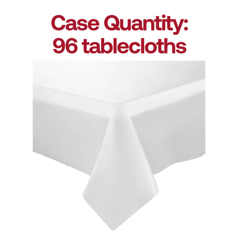 White Rectangular Plastic Tablecloths (54