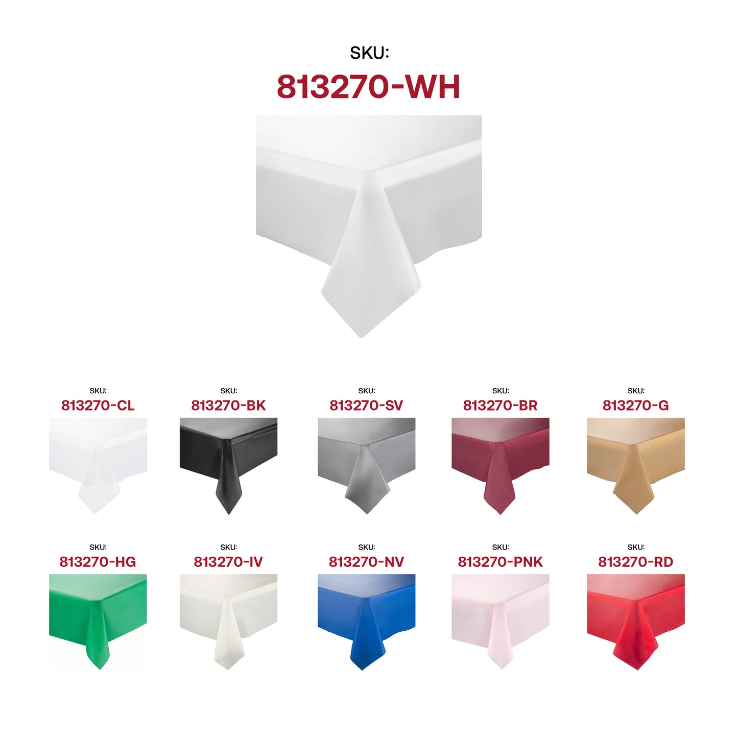 White Rectangular Plastic Tablecloths (54" x 108")
