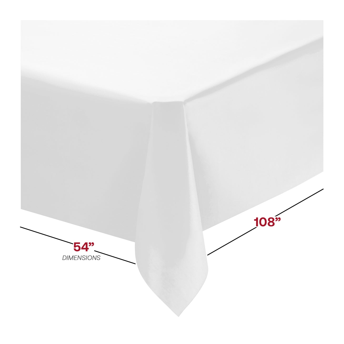 White Linen-Like Rectangular Tablecloths (50" x 108")