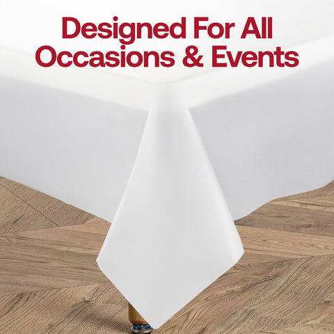 White Linen-Like Rectangular Tablecloths (50